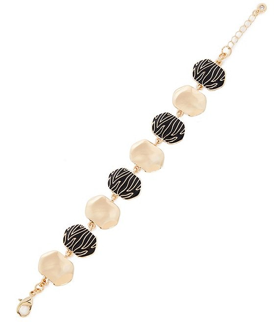 Dillard's Zebra Enamel Disc Line Bracelet