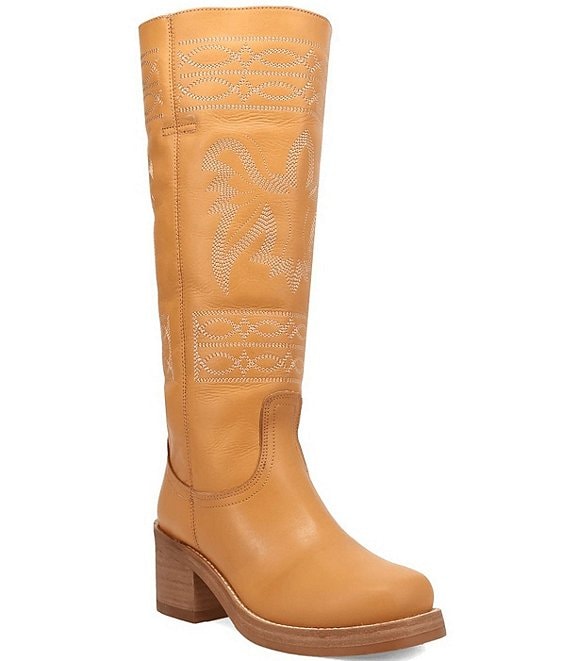 Dingo Avalon Leather Bird Stitch Tall Boots