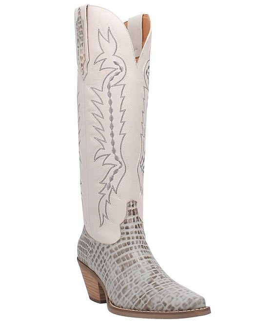 Dingo Women's High Lonesome Snake Embossed Leather Tall Western Boots