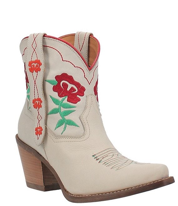 Dingo Play Pretty Leather Carnation Embroidered Western Booties | Dillard's