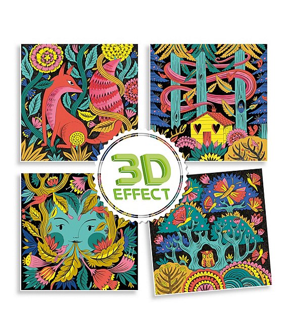 Djeco Fantasy Forest 3D Felt Tip Marker Coloring Activity Arts & Crafts Kit