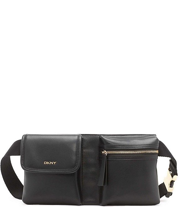Color:Black/Gold - Image 1 - Brook Leather Sling Belt Crossbody Bag