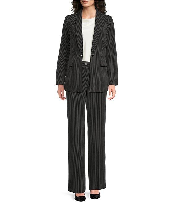 DKNY by Donna Karan Coordinating Pinstripe Commuter Blazer