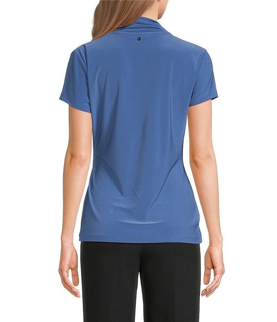 DKNY by Donna Karan Side Ruching V-Neck Short Sleeve Top | Dillard's