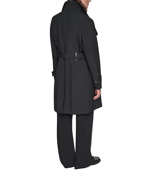 DKNY by Donna Karan Softshell Stand Collar Asymmetrical Zip Trench