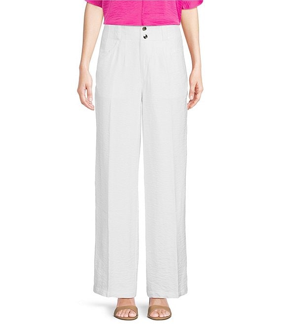 DKNY by Donna Karan Crinkle Dressing Straight Leg Pant