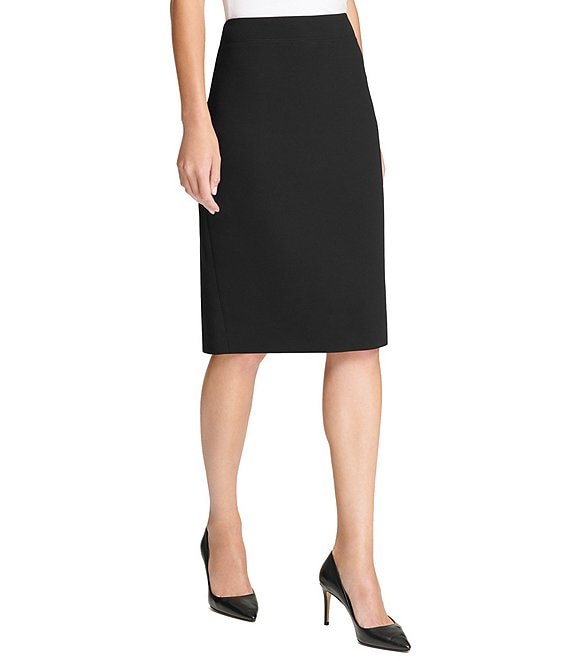 Color:Black - Image 1 - High Waisted Pencil Skirt