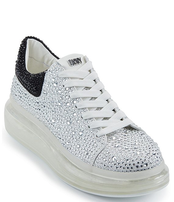 Buyr.com | Fashion Sneakers | DKNY Women's High Top Slip On Wedge Sneaker,  Black/White Catelin, 7