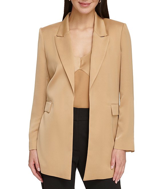 DKNY Notch Lapel Long Sleeve Flat Pocket Tailored Jacket