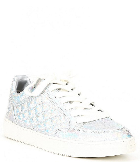 DKNY Oriel Quilted Metallic Leather Lace-Up Sneakers | Dillard's