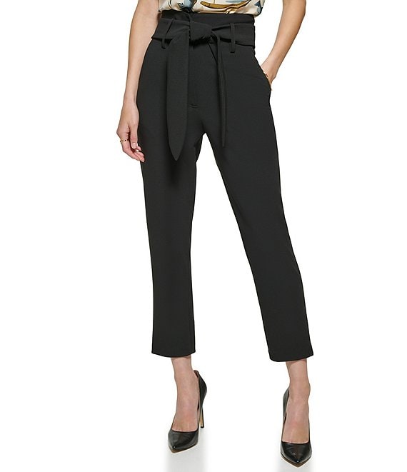 Gray Belted Cropped Trousers by Solid Homme on Sale