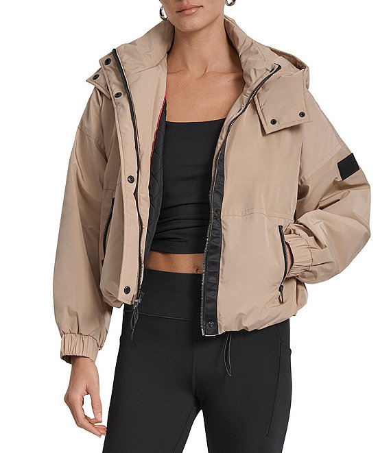 Donna Karan DKNY Sport by Donna Karan Hooded Oversized Jacket, Travertine/Azalea - Image 1
