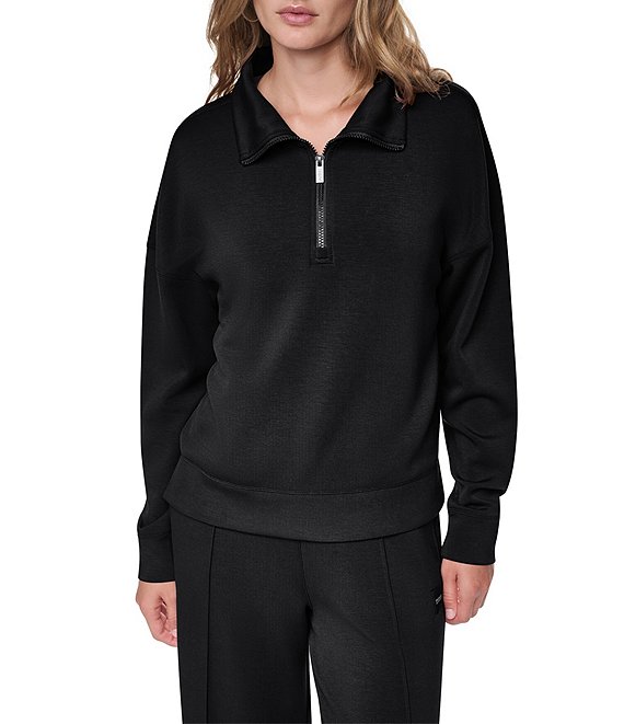DKNY Sport by Donna Karan Scuba Mock Neck Half Zip Pullover