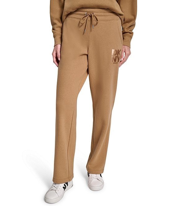 Donna Karan DKNY Sport by Donna Karan Coordinating Stacked Transfer Logo Slim Fit Track Pants, Whiskey - Image 1