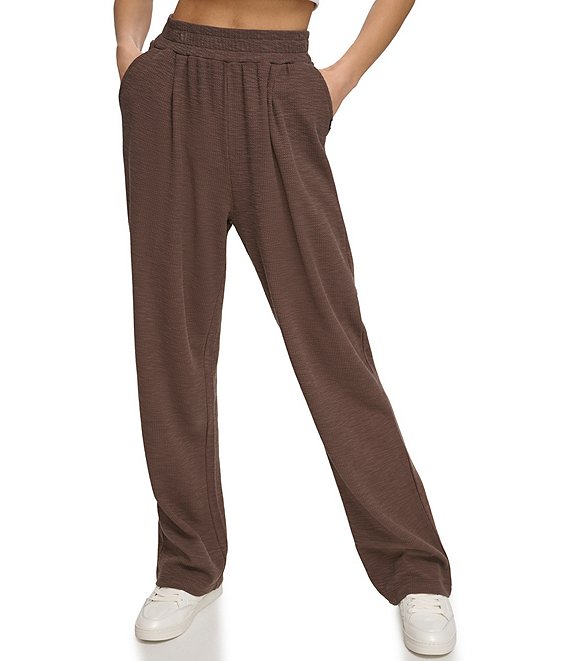 Color:Bracken - Image 1 - Sport Textured Tech Slub Relaxed Trouser Pants
