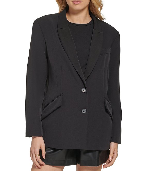 DKNY Two Button Peak Lapel Flap Pocket Blazer | Dillard's