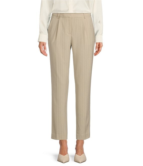 DKNY Woven Stripe Pleated Fly Front Coordinating Pants | Dillard's