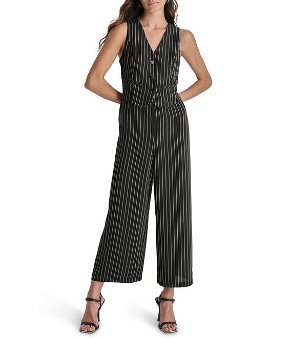 DKNY by Donna Karan Woven Two Piece Mock Vest V Neck
