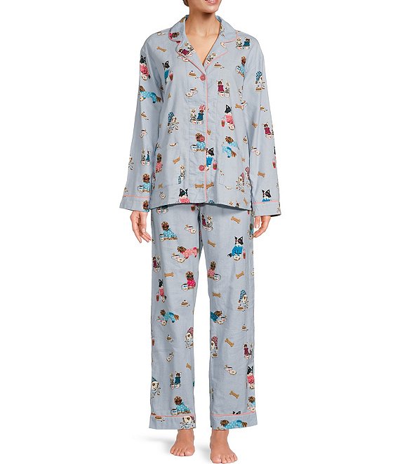 Buy SHADY LADY Long Sleeve Pajama Top - Lavender Dog Print