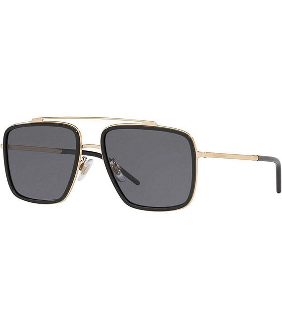 Color:Black/Gold - Image 1 - Men's Dg2220 57mm Pilot Sunglasses