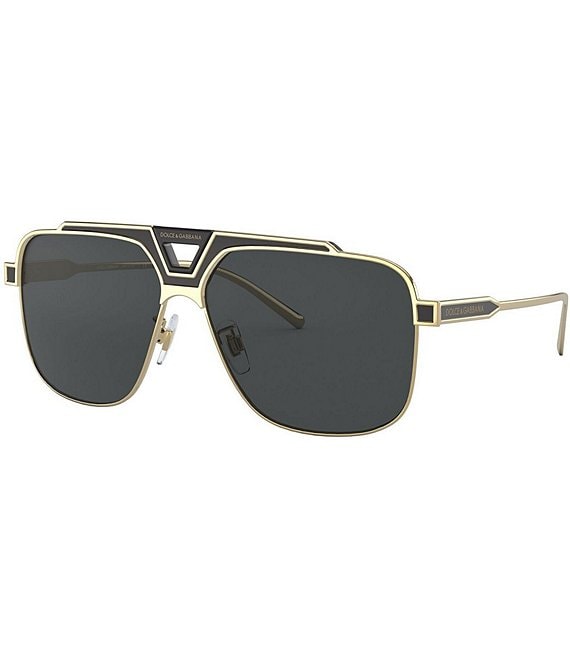 Color:Grey/Gold - Image 1 - Men's Dg2256 62mm Pilot Sunglasses