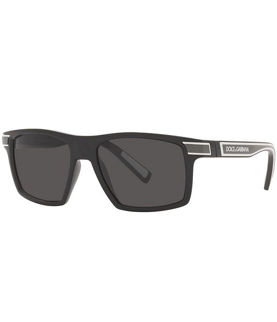 Color:Black/White/Grey - Image 1 - Men's Dg6160 54mm Rectangle Sunglasses