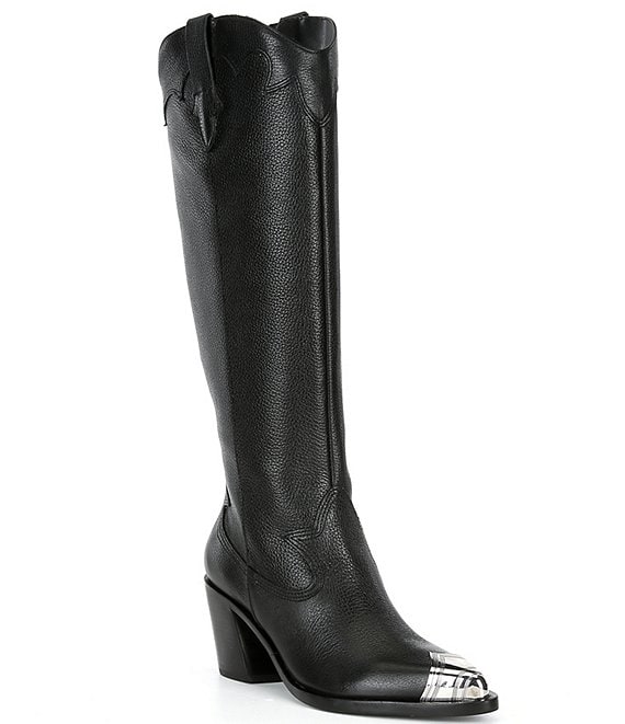 Dolce Vita Kamryn Leather Metal Tipped Toe Western Cowboy Boots