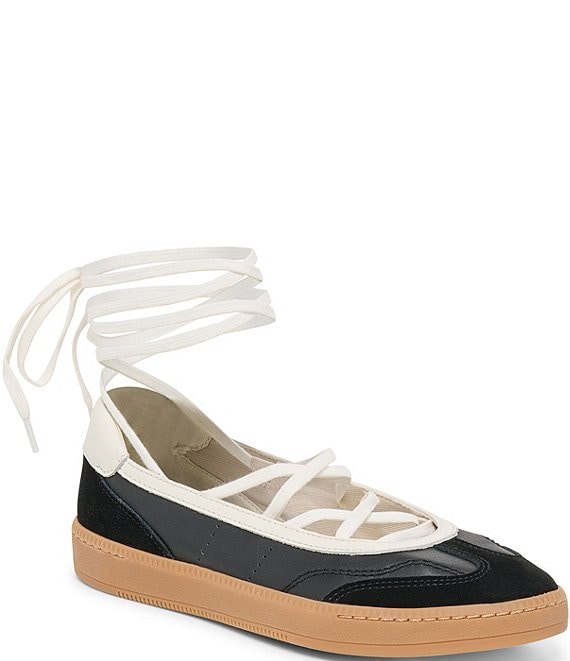 Dolce Vita Nyomie Leather Ankle Wrap Sneakerinas