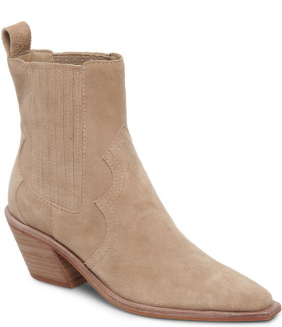 Dolce Vita Senna Suede Sharp Point Toe Western Booties Dillard s