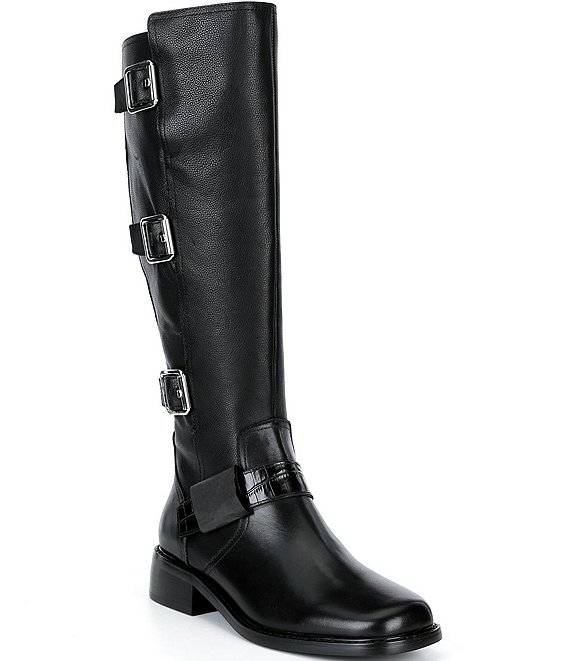 Donald Pliner Almah Tall Leather Buckle Boots