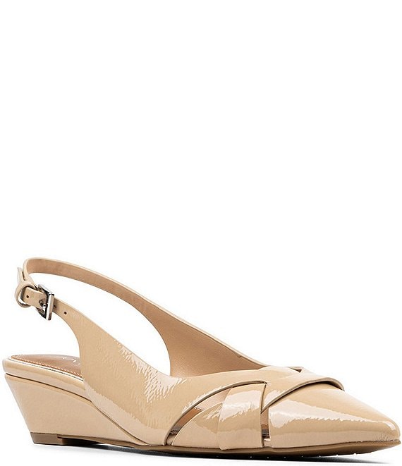 Donald Pliner Barbee Patent Leather Wedge Slingback Pumps