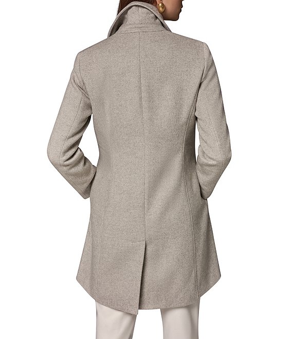 Donna Karan Cashmere Blend Notch Collar Single Breasted Reefer