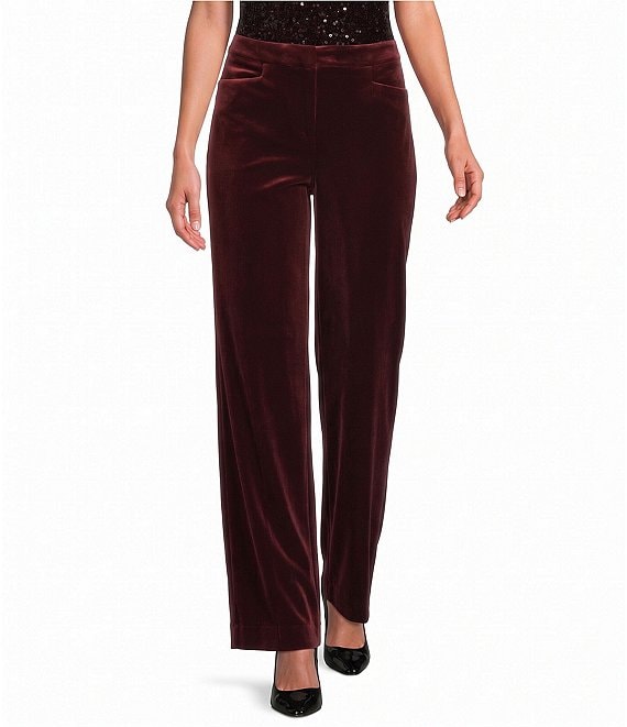 Donna Karan Classic Button Front Velvet Pants