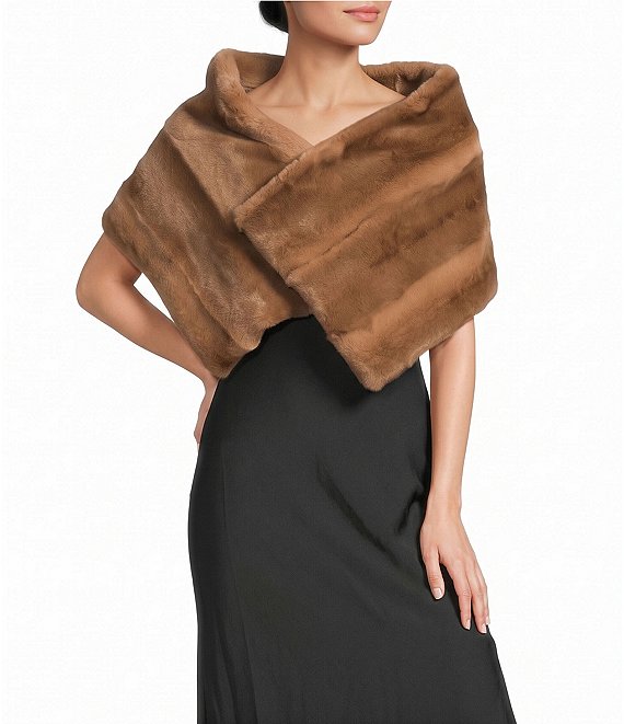 Donna Karan Faux Fur Wrap