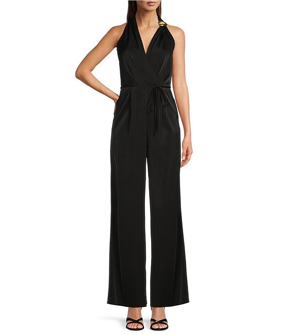 New V-neck Sleeveless Satin Jumpsuit New V-neck Sleeveless Satin Jumpsuit