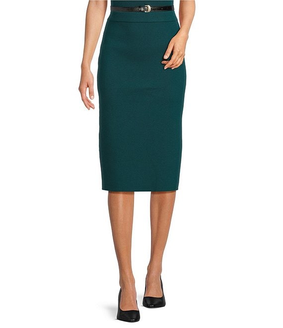 Donna Karan Knit Midi Sheath Skirt, Hudson - Image 1