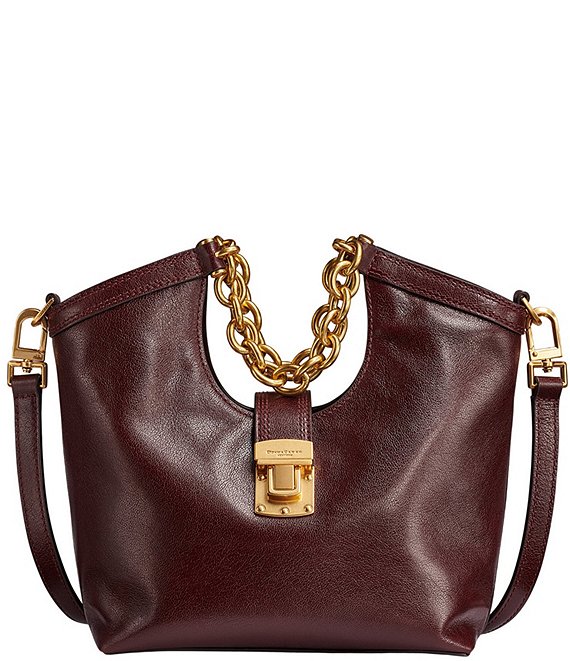 Donna Karan Leno Small Chain Handle Leather Tote Bag