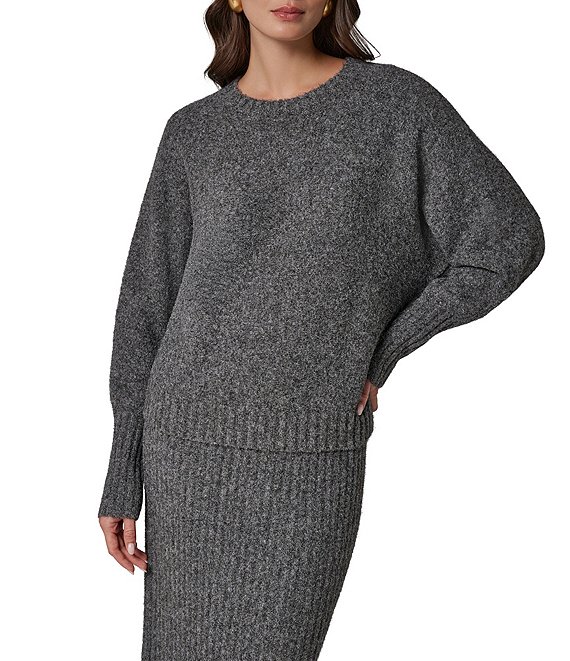 Donna Karan Long Sleeve Relaxed Crewneck Sweater