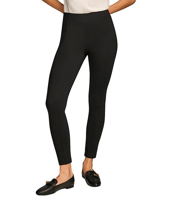 Donna Karan Ponte Mid Rise Pull-On Skinny Leg Ankle Pants