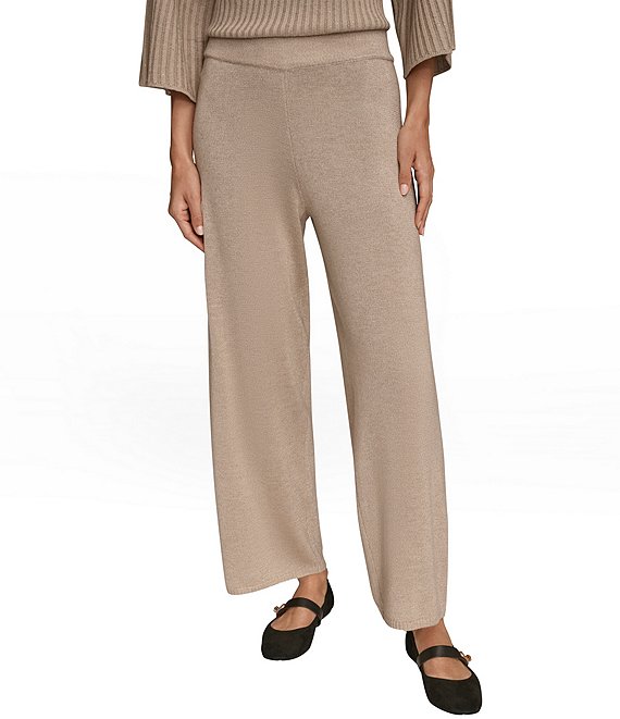 Donna Karan Pull-On Wide Leg Knit Pants