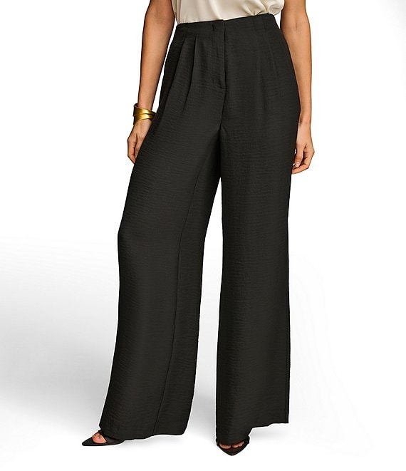 Donna Karan Ripple Twill Pleated Wide Leg Pants | Dillard's