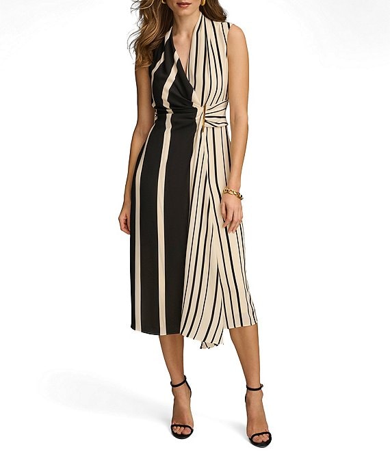 Striped Midi Dress Outfit for Spring/Summer | Jo-Lynne Shane