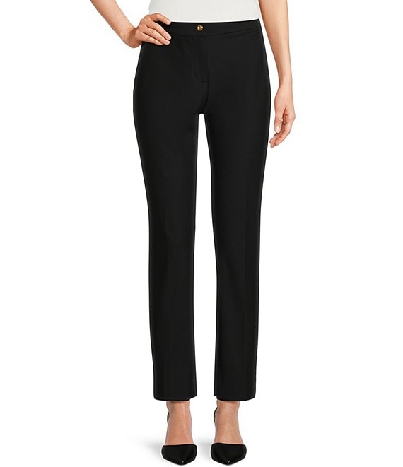 Donna Karan Woven Straight Leg Ankle Pant | Dillard's