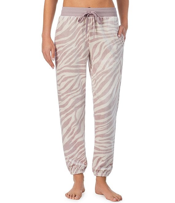 Donna Karan Zebra Striped Stretch Velour Coordinating Lounge Jogger ...