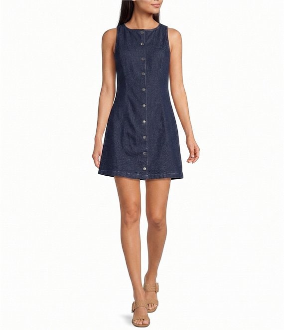 Donna Morgan Denim Button Front Mini Dress