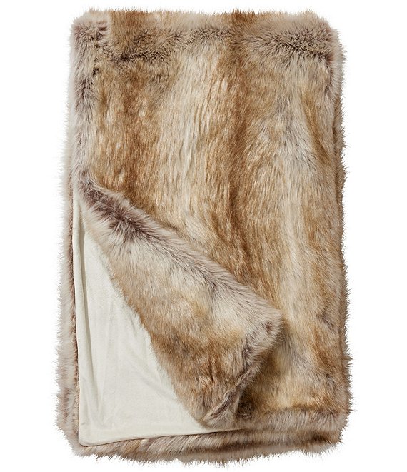 Donna Salyers Fabulous Furs Limited Edition Blonde Fox Faux Fur Throw  Blanket