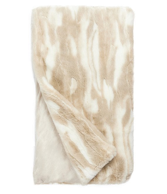 Donna Salyers Fabulous Furs Signature Series Winter Rabbit Faux Fur Throw  Blanket