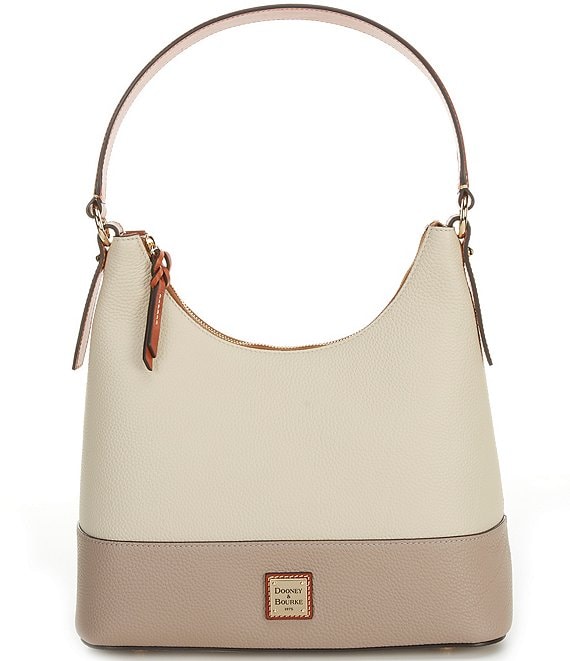 Dooney & Bourke Color Block Leather Hobo Shoulder Bag, BONE/LT TAUPE - Image 1