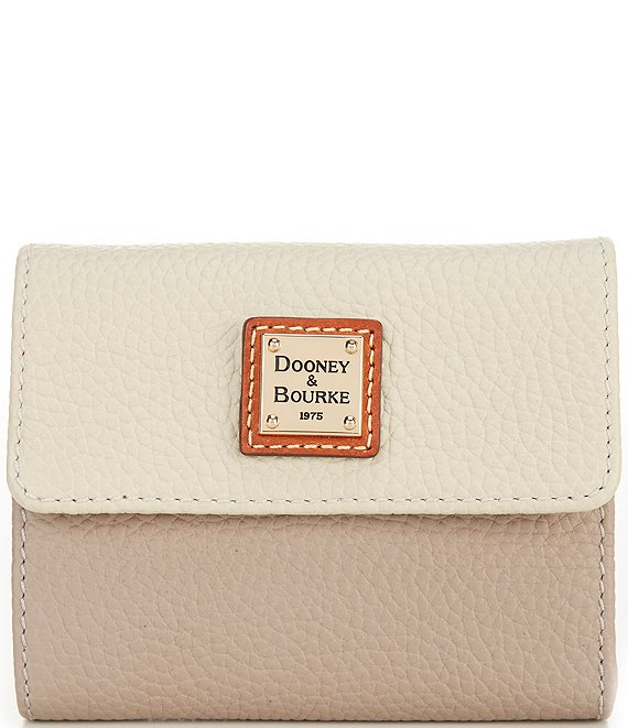 Dooney & Bourke Color block Small Flap Credit Card, BONE/LT TAUPE - Image 1