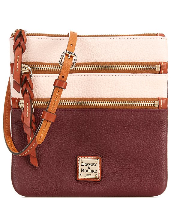 Dooney and bourke triple zip crossbody bag leather outlet